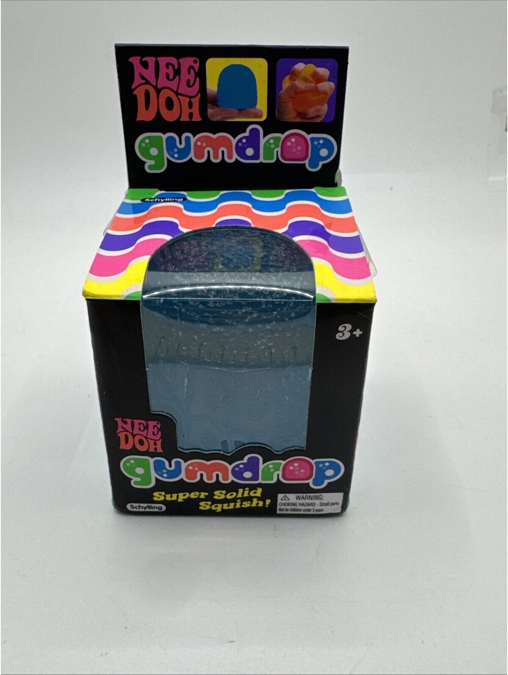 Schylling NeeDoh Gumdrop Blue 2.5" Super Solid Squish Sensory Toy NEW SEALED